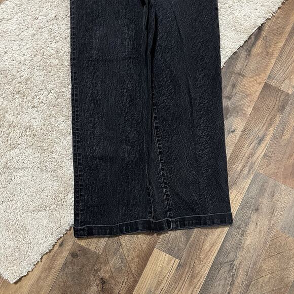 Madewell Size 26 Black High Rise Cropped Edgy Retro Emmett Wide Leg Jeans - Picture 2 of 8